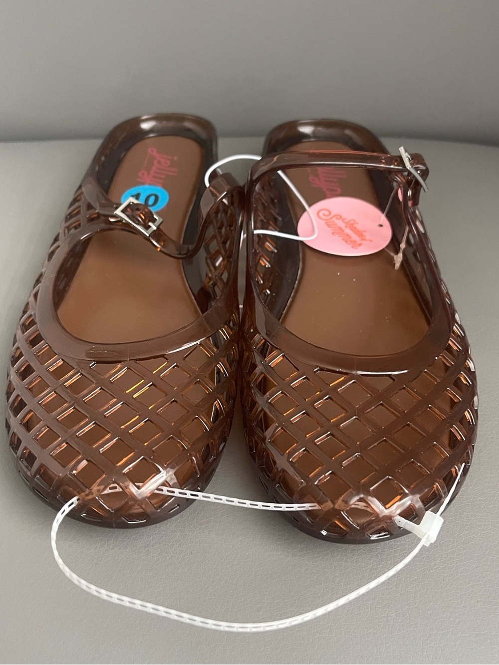 Jellypop Jelly Mesh Mule Flat Sandals Brown Women’s Size 10